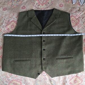 Green Tweed Vest with Black Lining